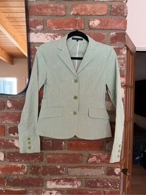 Theory Light Green Pinstripe Women's Blazer